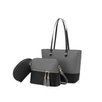 Premium Grey & Black 3-in-1 Handbag Set BE-3PC-TB-001