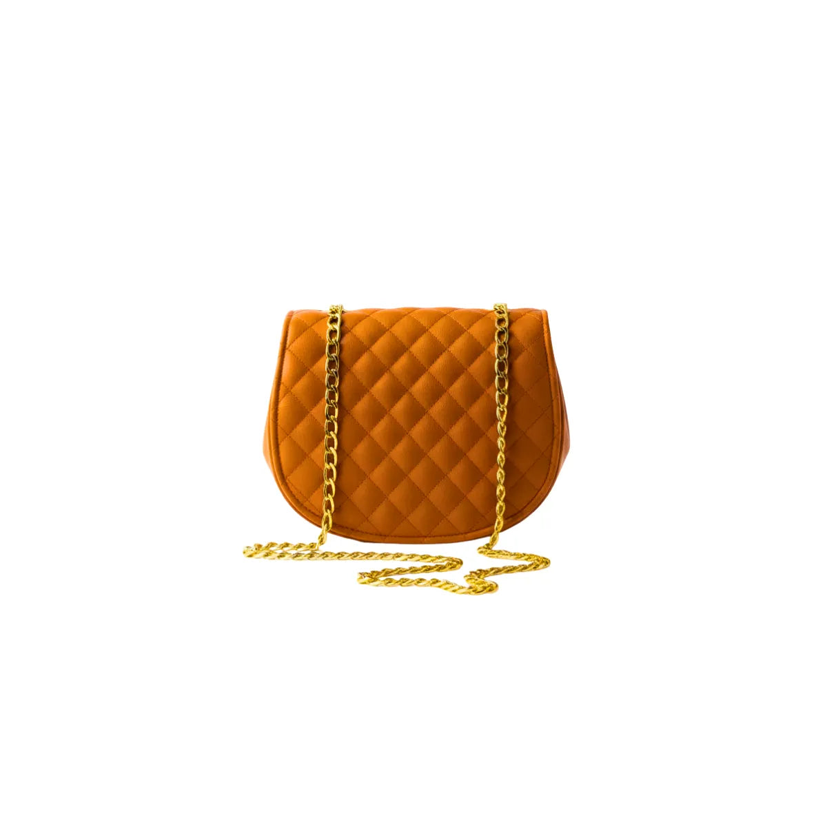 Quilted Golden Chain Mustard Crossbody Bag BE-CB-006