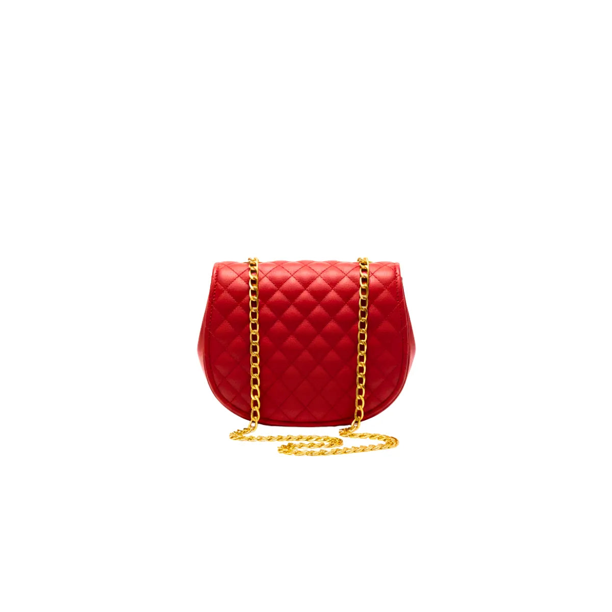 Quilted Golden Chain Red Crossbody Bag BE-CB-006