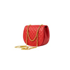Quilted Golden Chain Red Crossbody Bag BE-CB-006