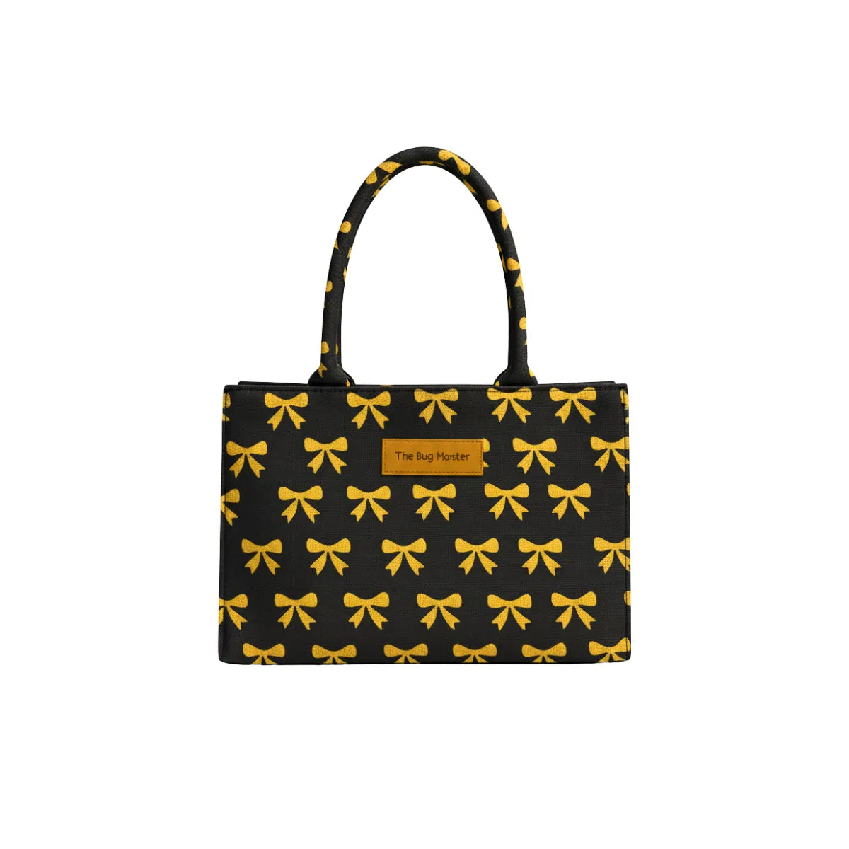 Trendy Black & Yellow Printed Canvas Tote Bag BE-CB-005