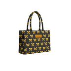 Trendy Black & Yellow Printed Canvas Tote Bag BE-CB-005