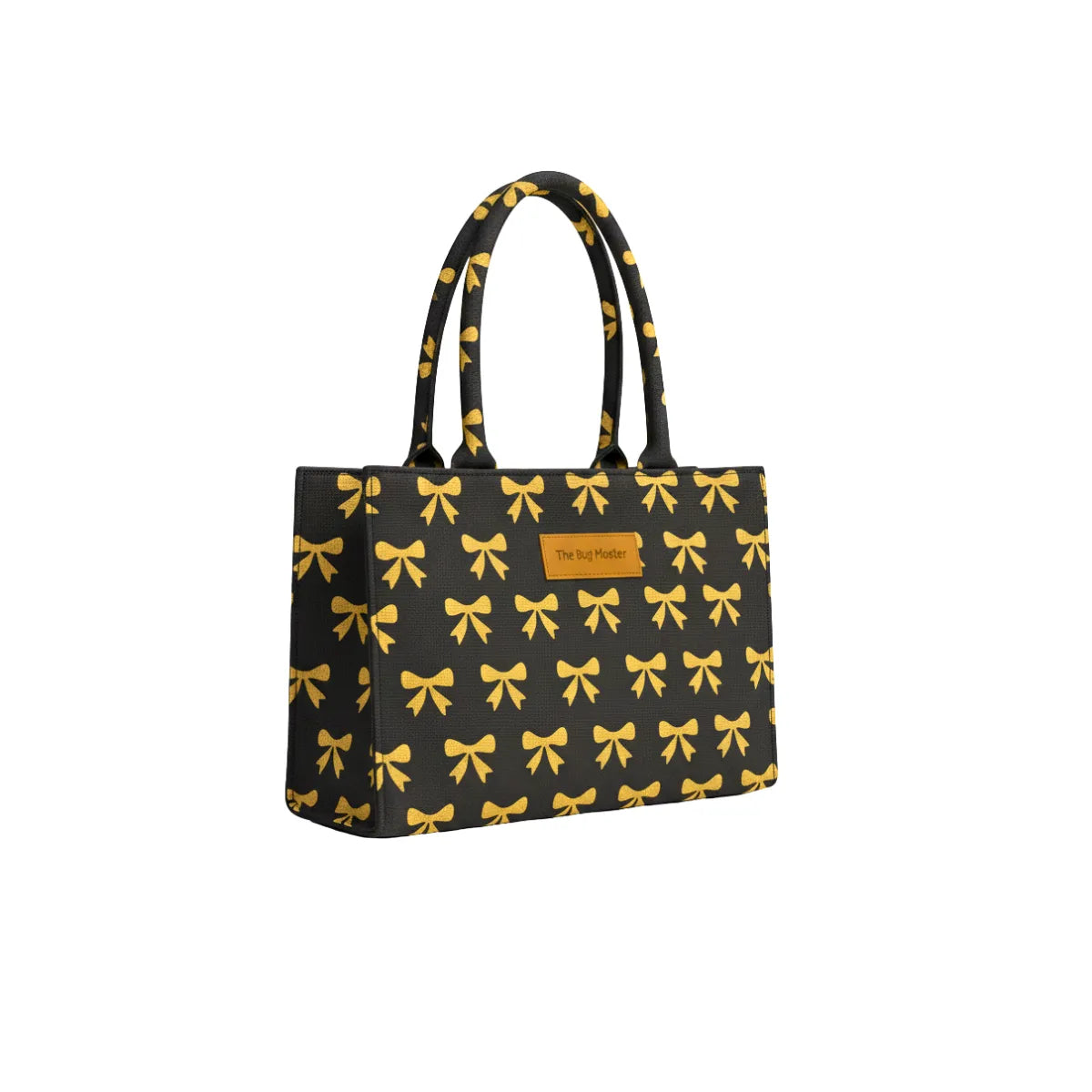 Trendy Black & Yellow Printed Canvas Tote Bag BE-CB-005