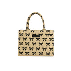 Trendy Beige & Black Printed Canvas Tote Bag BE-CB-005