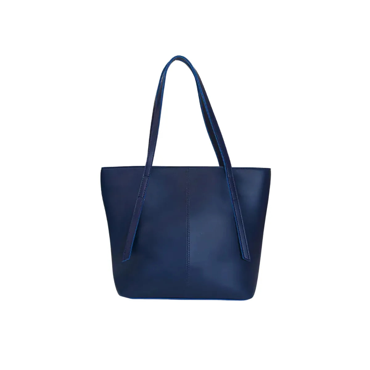Premium Faux Leather Navy Blue Tote Bag BE-TB-004