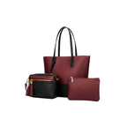 Premium Maroon & Black 3-in-1 Handbag Set BE-3PC-TB-001