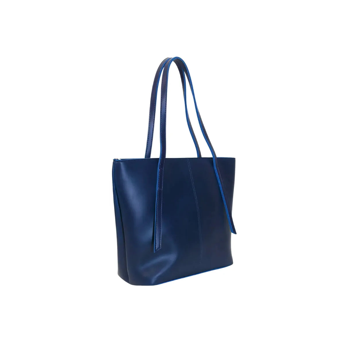 Premium Faux Leather Navy Blue Tote Bag BE-TB-004