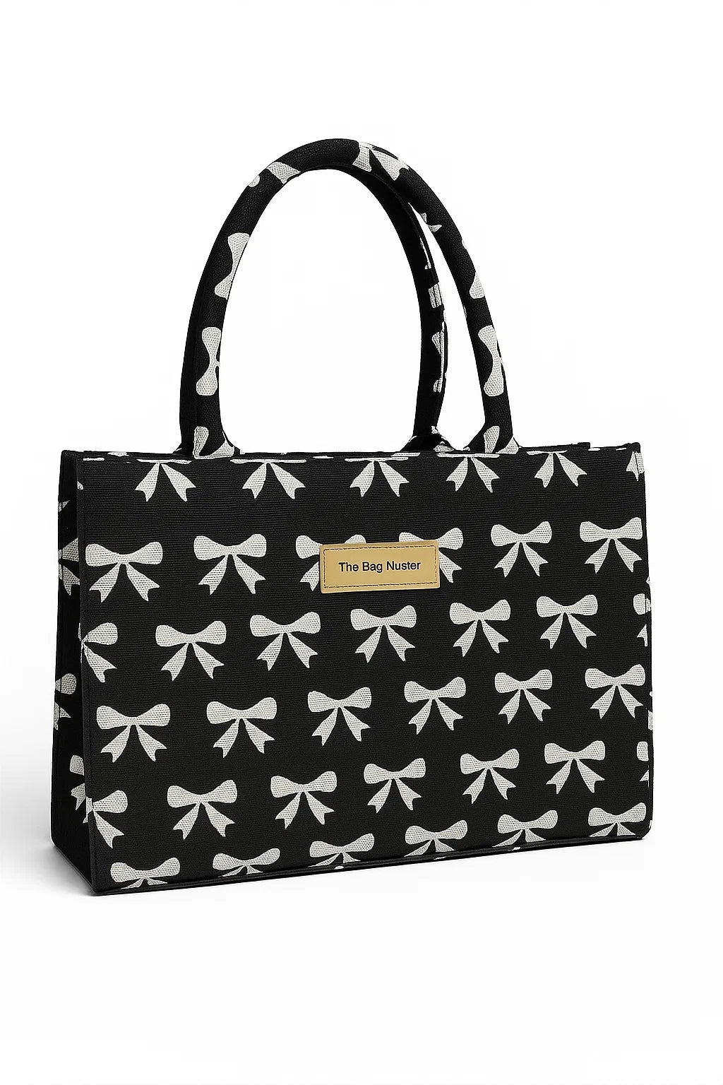 Trendy Black & White Printed Canvas Tote Bag BE-CB-005