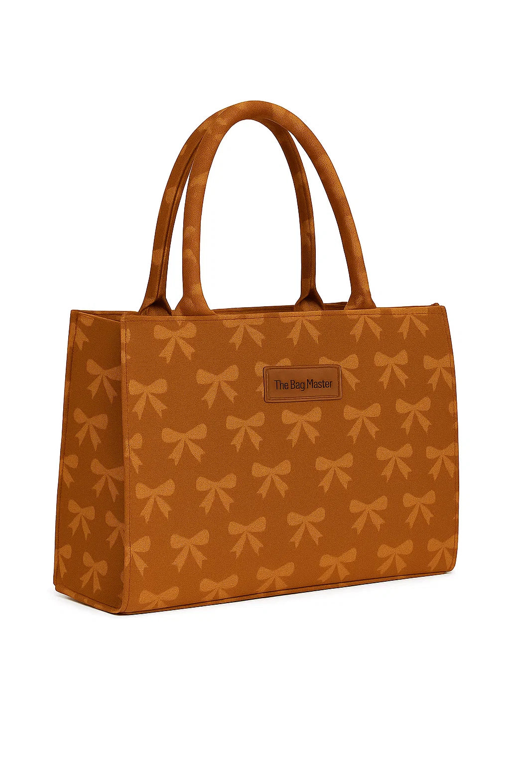 Trendy Dark Brown Printed Canvas Tote Bag BE-CB-005
