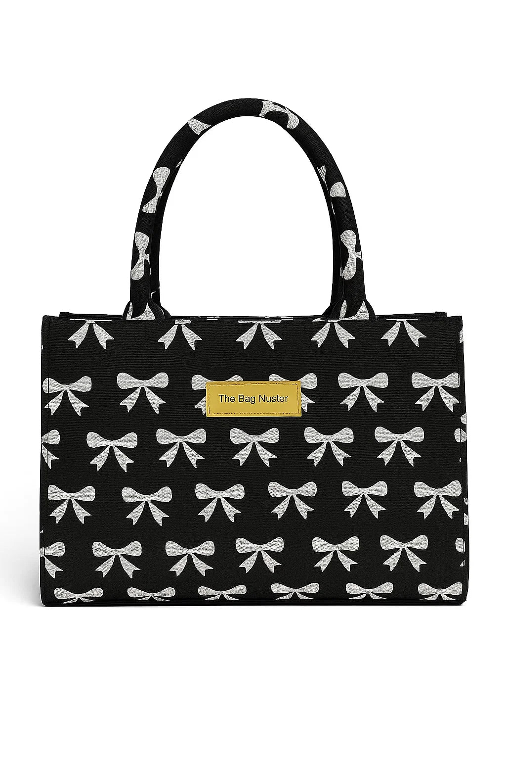 Trendy Black & White Printed Canvas Tote Bag BE-CB-005