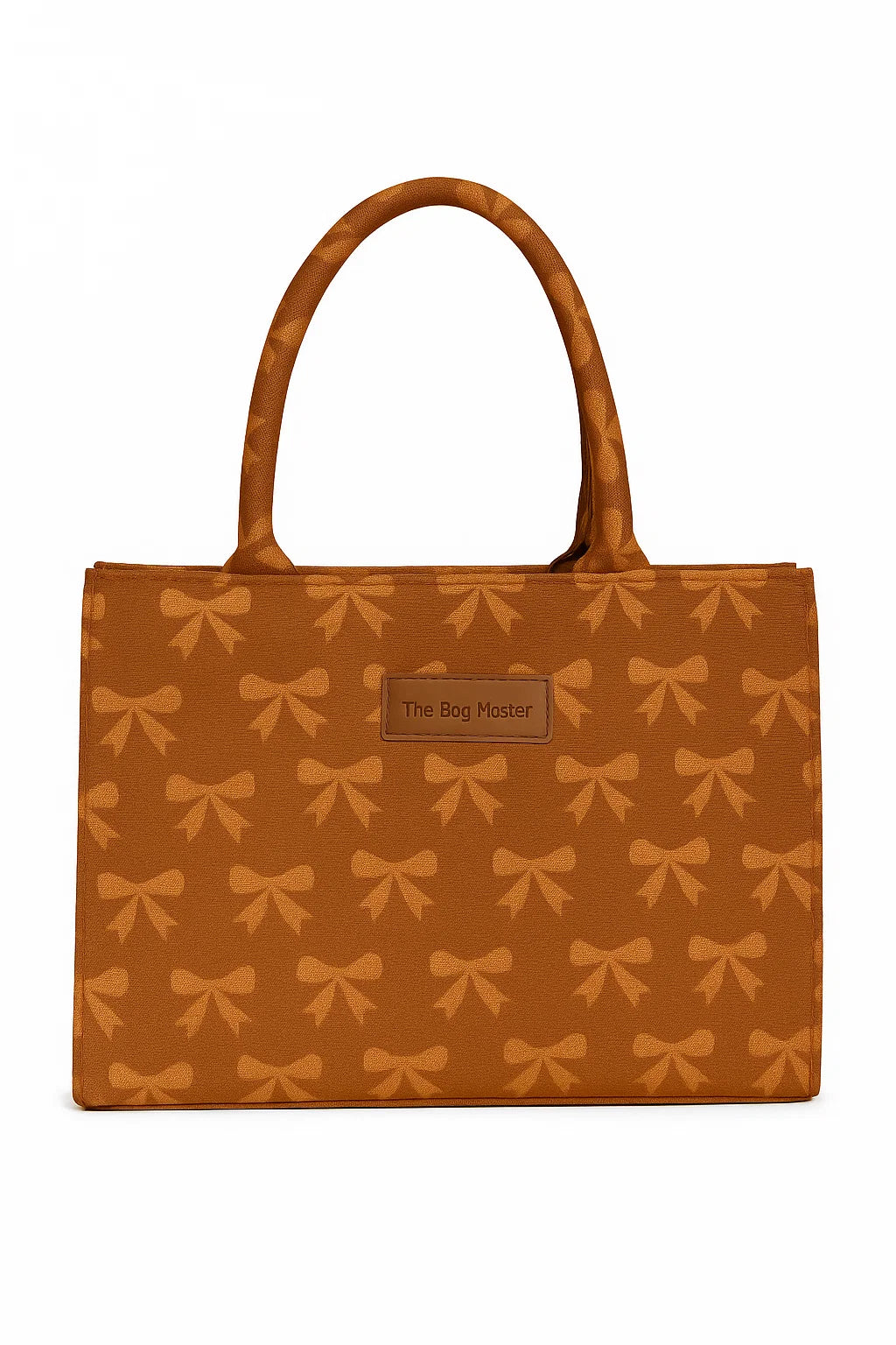 Trendy Dark Brown Printed Canvas Tote Bag BE-CB-005