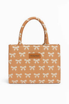 Trendy Pink & White Printed Canvas Tote Bag BE-CB-005