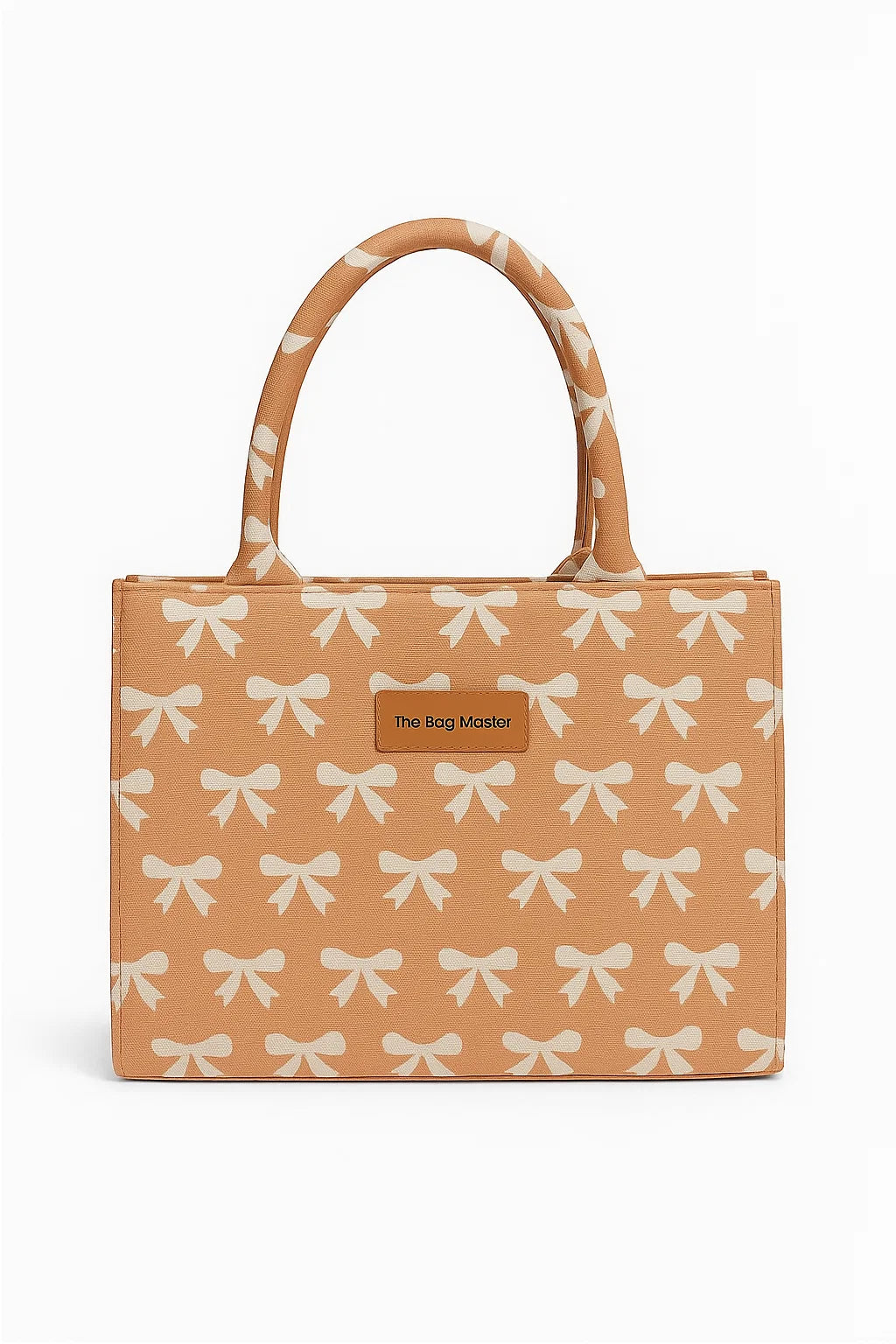 Trendy Pink & White Printed Canvas Tote Bag BE-CB-005