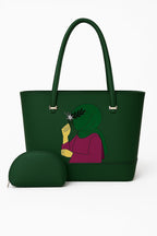 Hijab Girl Green Canvas Tote Bag BE-TB-009