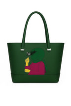 Hijab Girl Green Canvas Tote Bag BE-TB-009