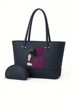 Hijab Girl Navy Blue Canvas Tote Bag BE-TB-009