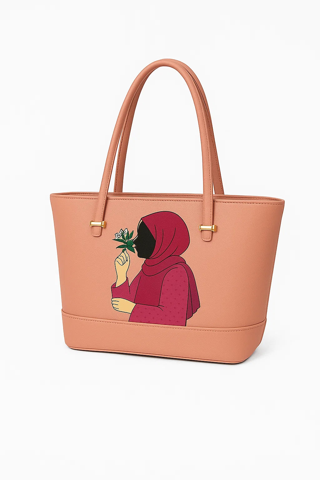Hijab Girl Pink Canvas Tote Bag BE-TB-009