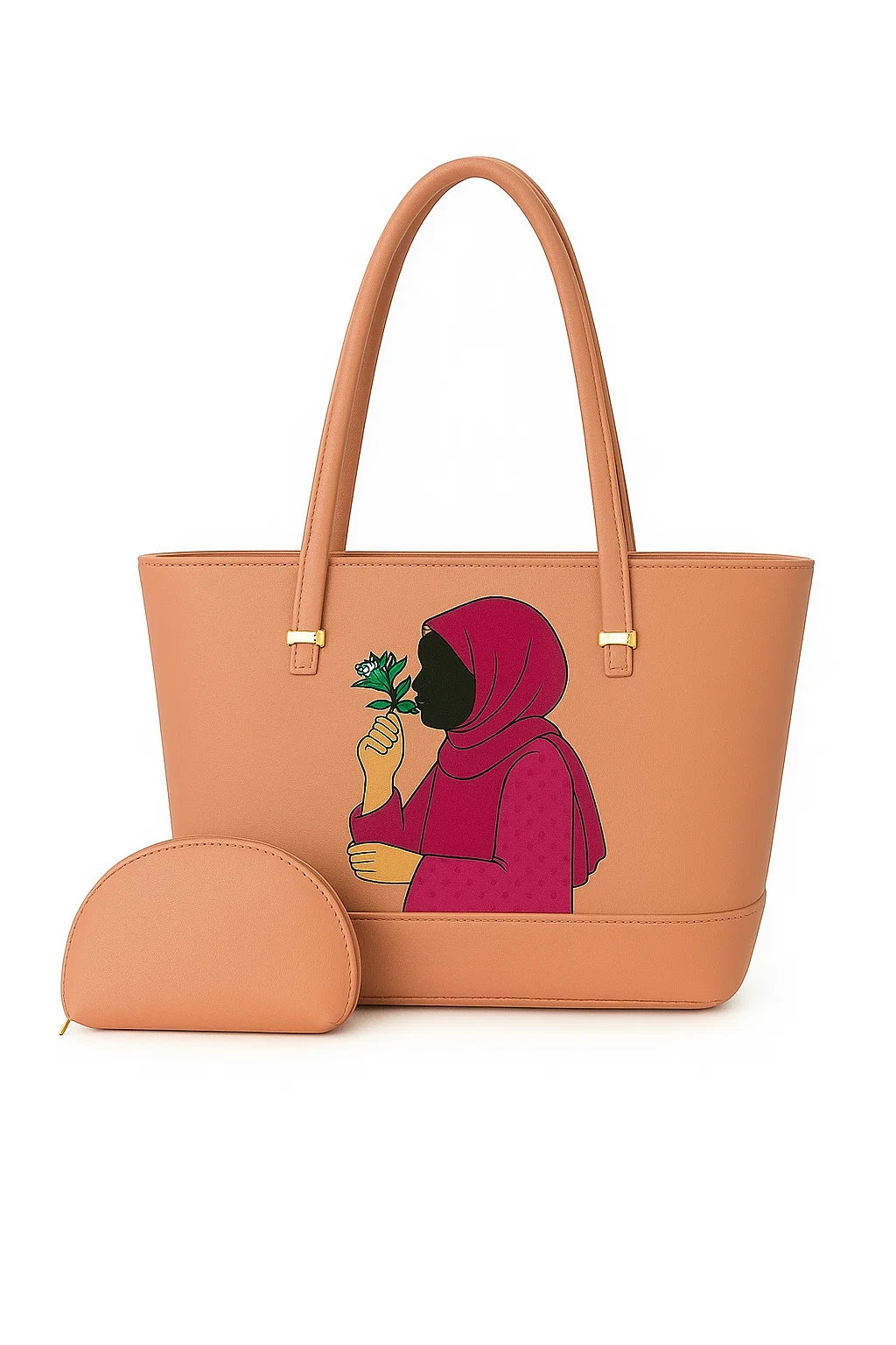 Hijab Girl Pink Canvas Tote Bag BE-TB-009